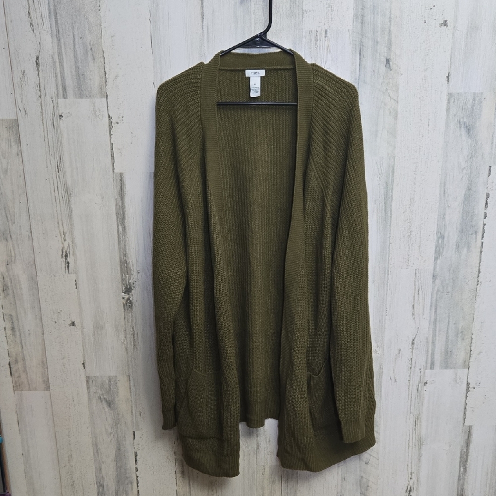 rue+ olive green knit cardigan